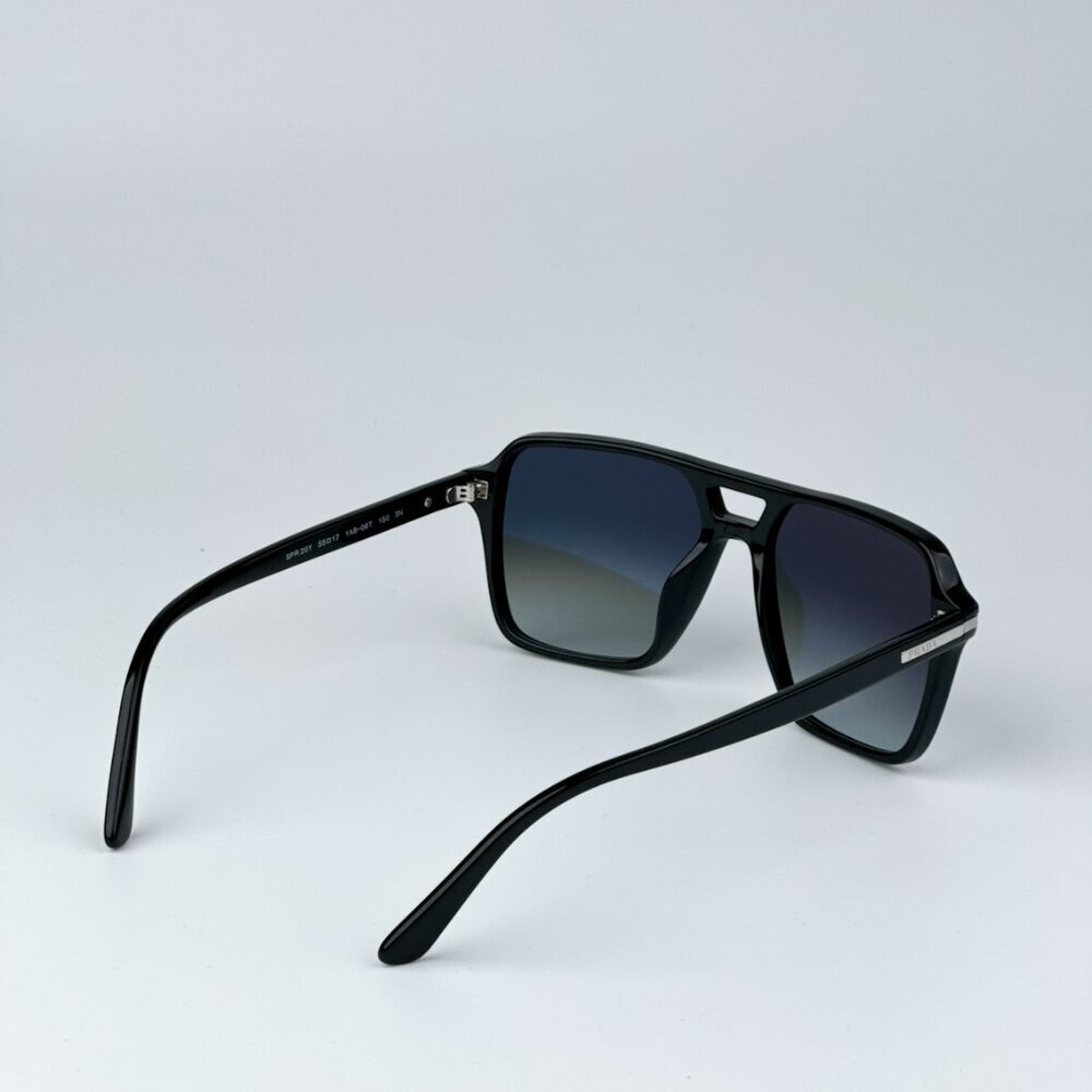 Prada PR20YS 1AB06T BRAND NEW Sunglasses Black Grey Unisex Pilot - Picture 5 of 10